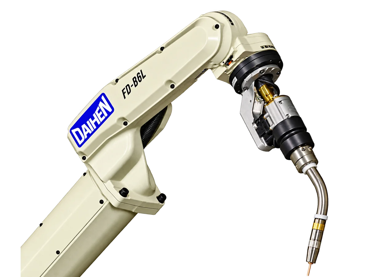 OTC DAIHEN robot and welding torch illustrating FD-WD touch sensing