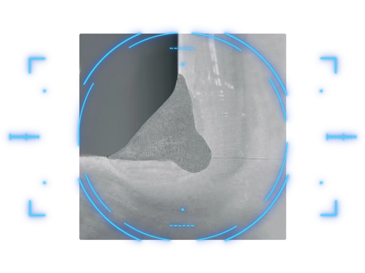 Lorch SpeedArc weld cross-section demonstrating deep penetration