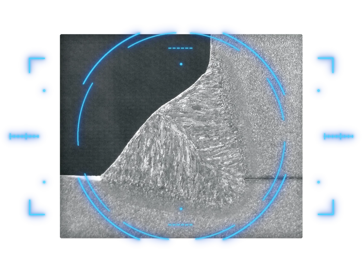 Lorch SpeedPulse XT weld cross-section showing penetration