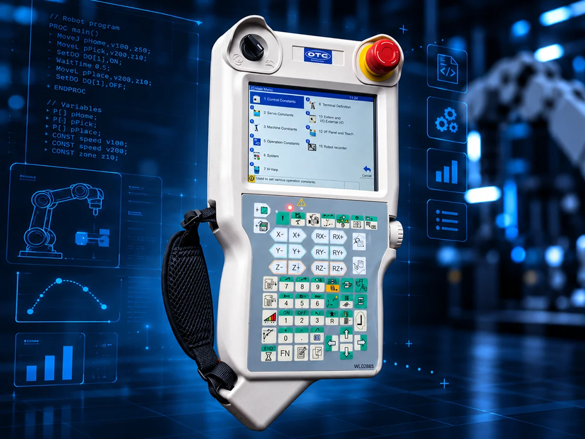 Robot programming software displayed on an industrial control screen